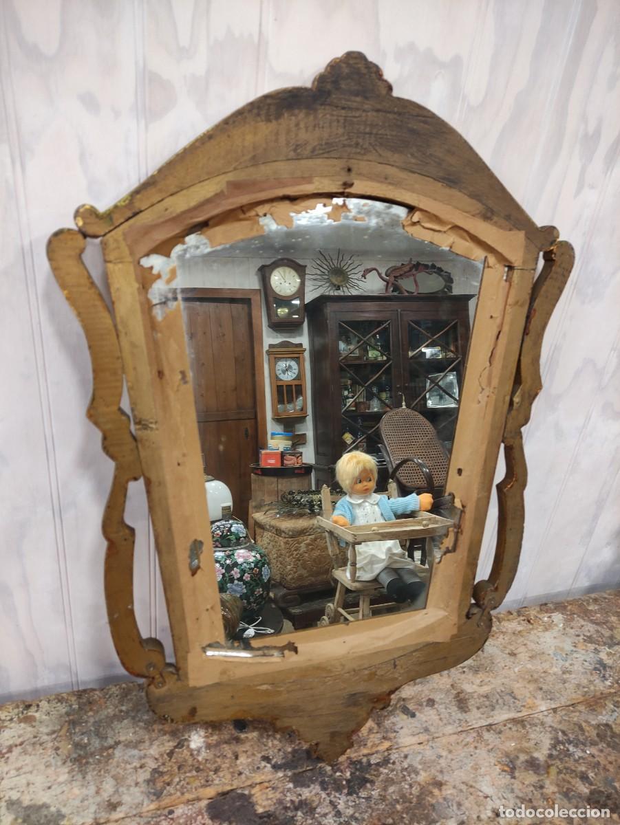 Antig&uuml;edades: Espejo antiguo dorado - Foto 7