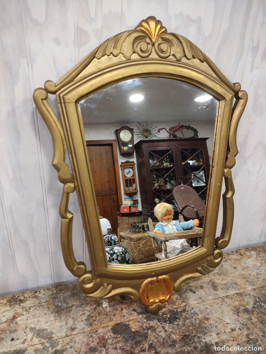 Antig&uuml;edades: Espejo antiguo dorado - Foto 1