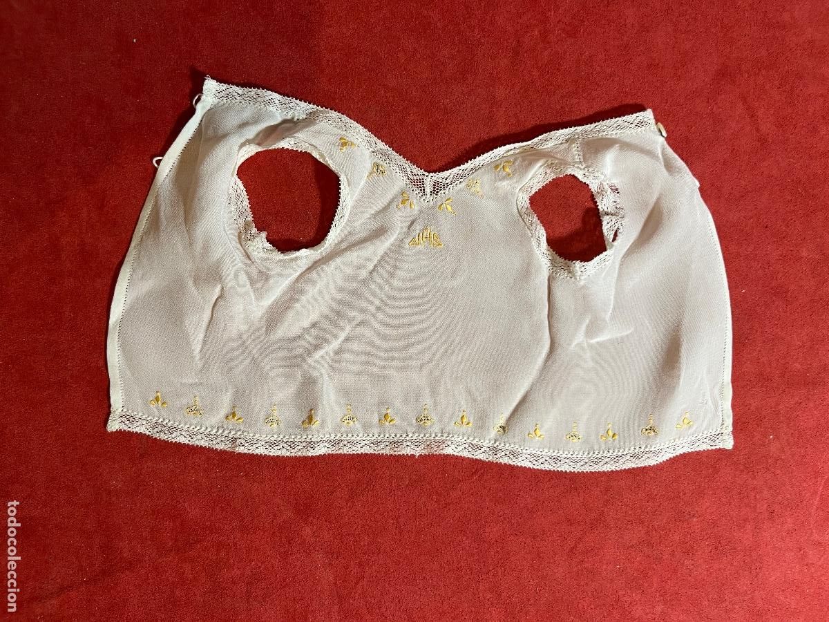 Antig&uuml;edades: Ropa religiosa antigua &ndash; vestidura Ni&ntilde;o Jes&uacute;s bordada con JHS y decoraciones