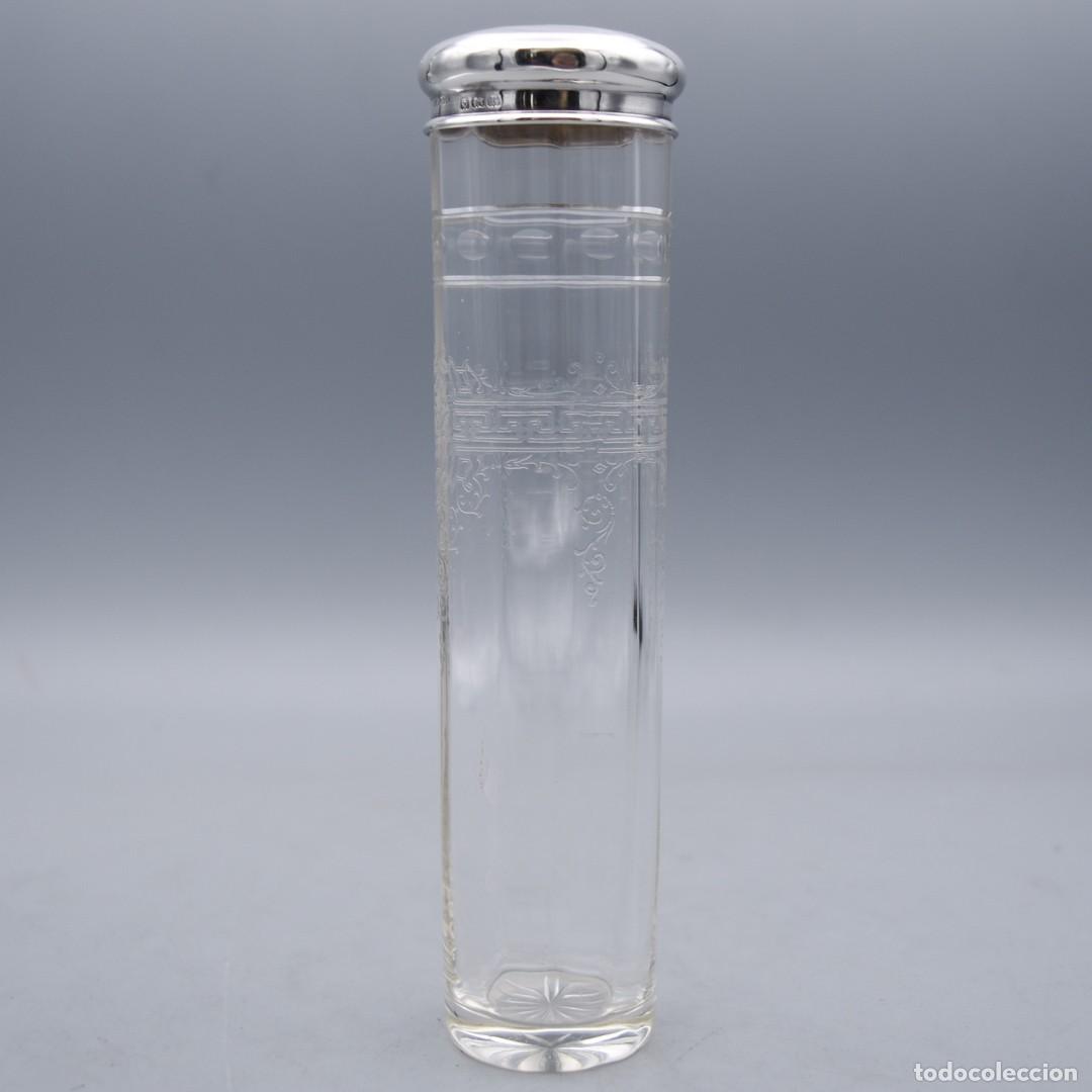 Antig&uuml;edades: Recipiente de plata inglesa y cristal - Foto 2