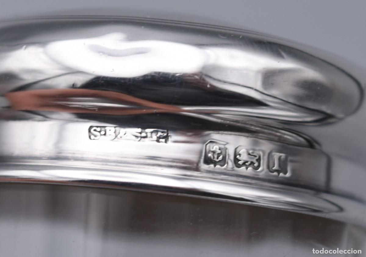 Antig&uuml;edades: Recipiente de plata inglesa y cristal - Foto 3
