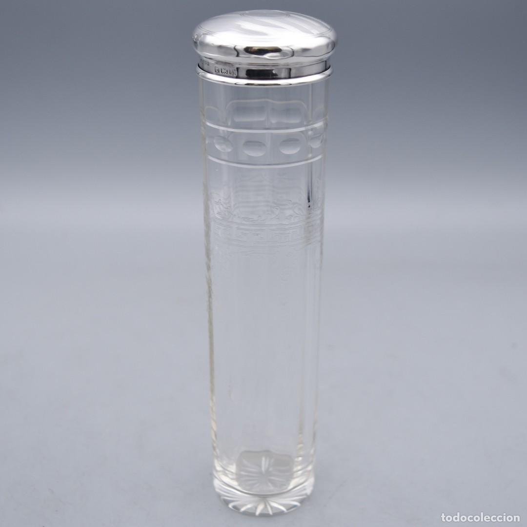 Antig&uuml;edades: Recipiente de plata inglesa y cristal - Foto 5