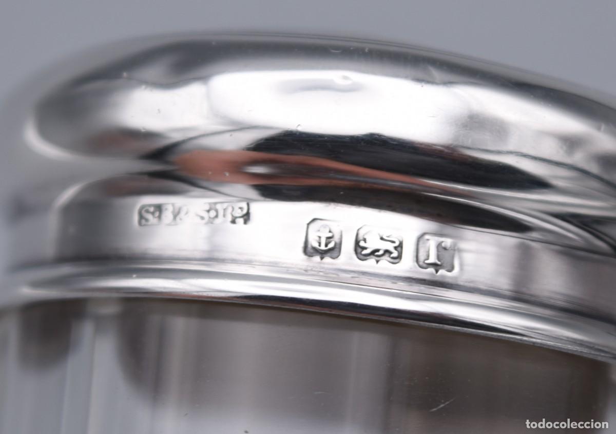 Antig&uuml;edades: Recipiente de plata inglesa y cristal - Foto 6