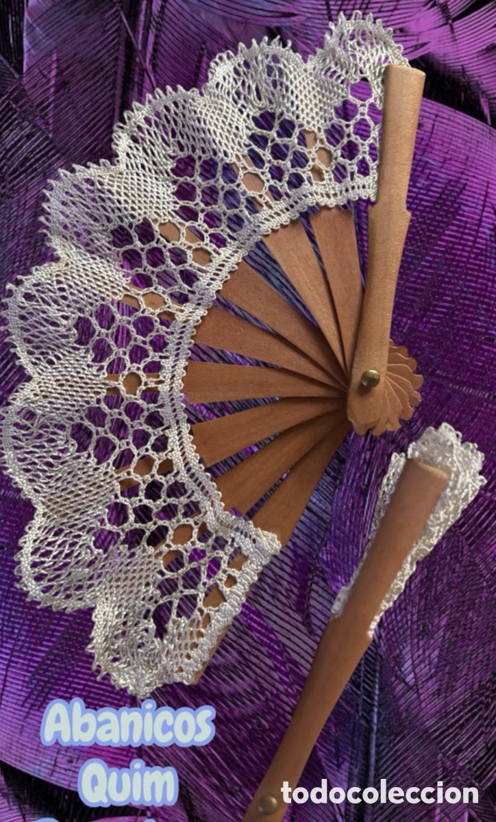 Antig&uuml;edades: ABANICO DE MU&Ntilde;ECA DE BOLILLOS - Foto 1