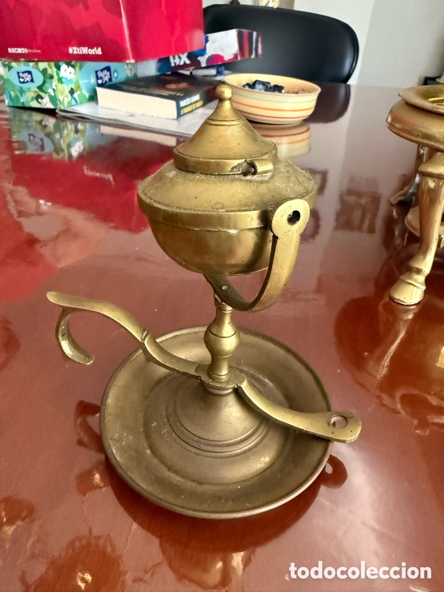 Antig&uuml;edades: Candil de bronce antiguo - Foto 2
