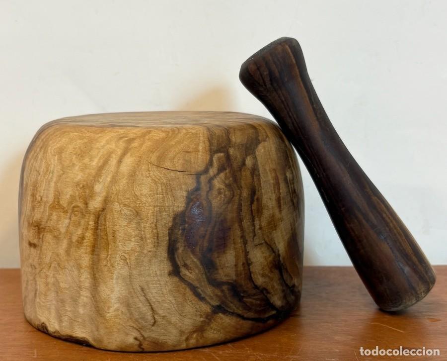 Antig&uuml;edades: Mortero de Madera de Olivo - Foto 6