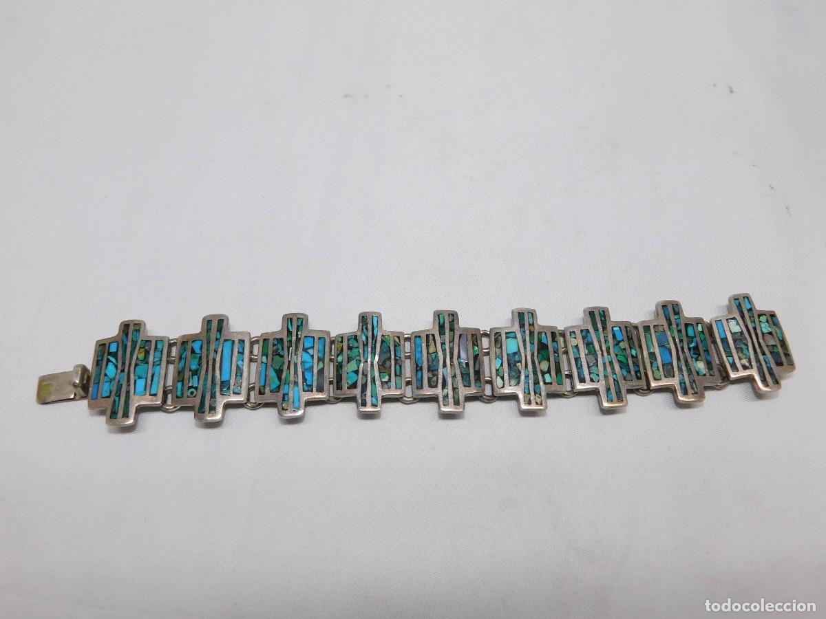 Antig&uuml;edades: ANTIGUA PULSERA DE PLATA Y ESMALTE - Foto 1
