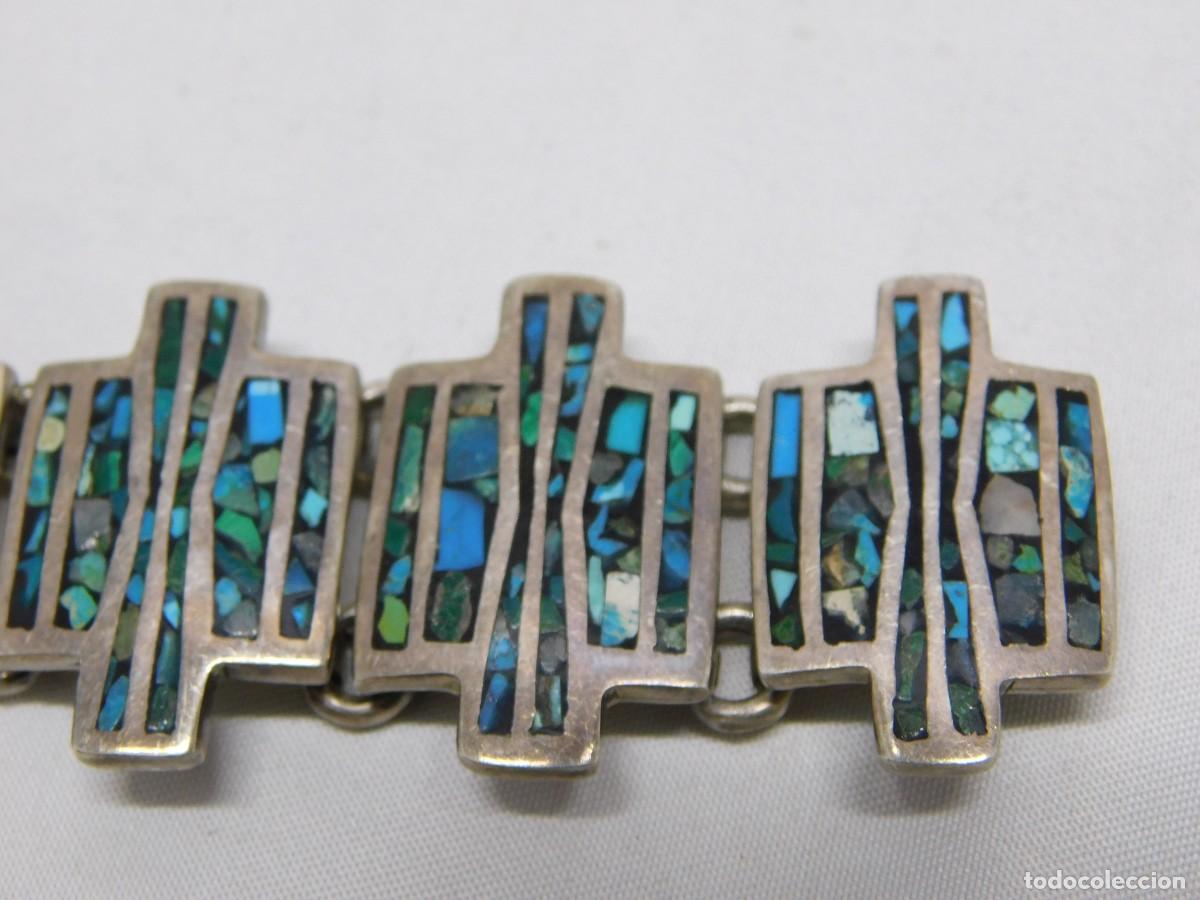 Antig&uuml;edades: ANTIGUA PULSERA DE PLATA Y ESMALTE - Foto 2