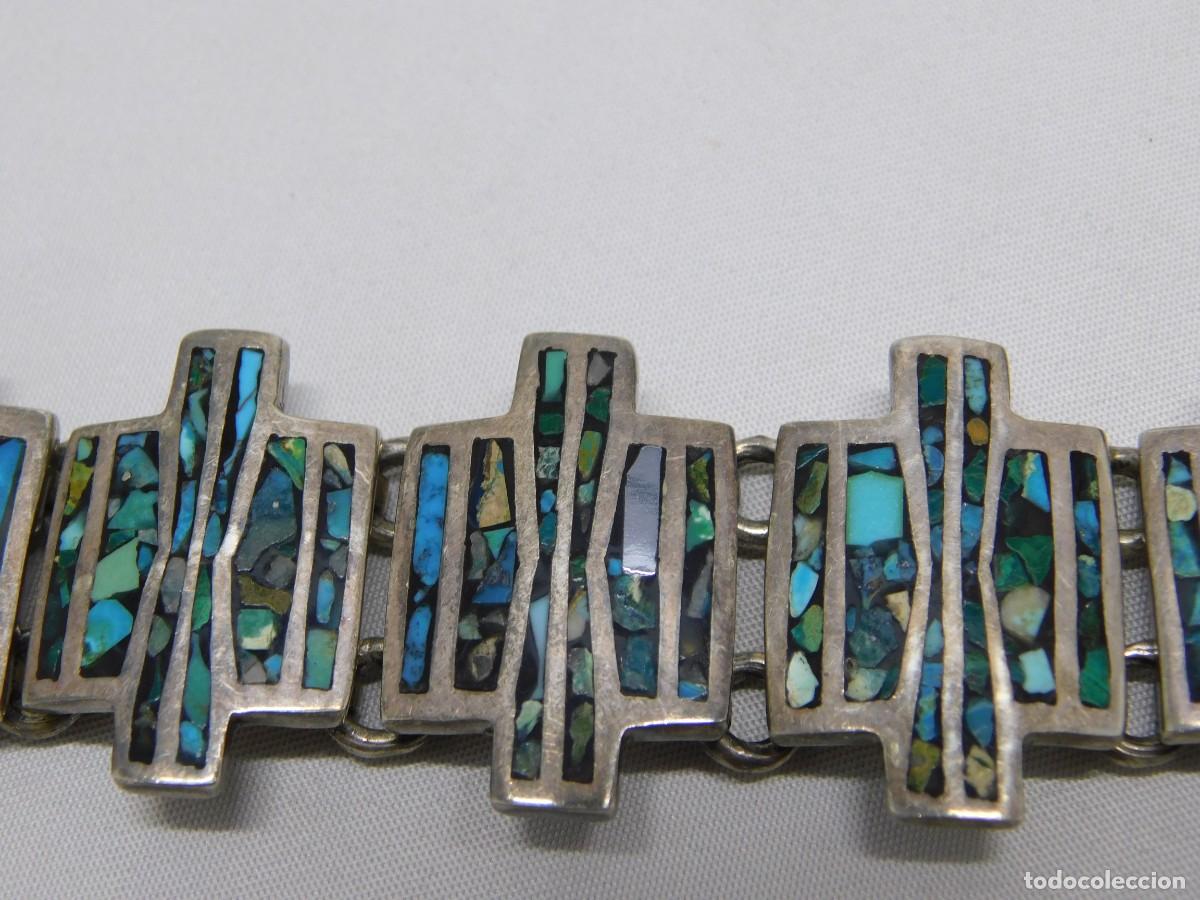 Antig&uuml;edades: ANTIGUA PULSERA DE PLATA Y ESMALTE - Foto 3
