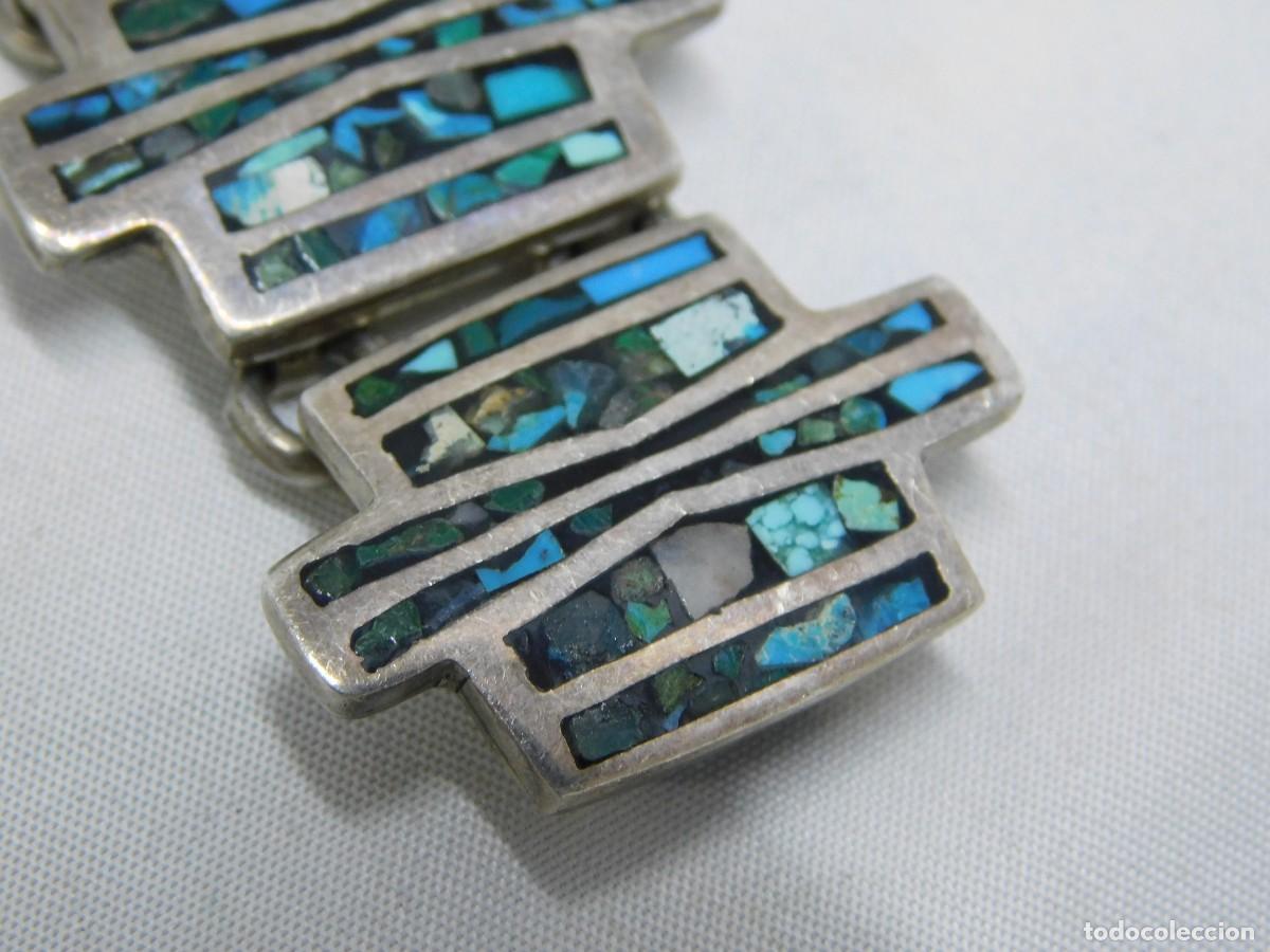Antig&uuml;edades: ANTIGUA PULSERA DE PLATA Y ESMALTE - Foto 5