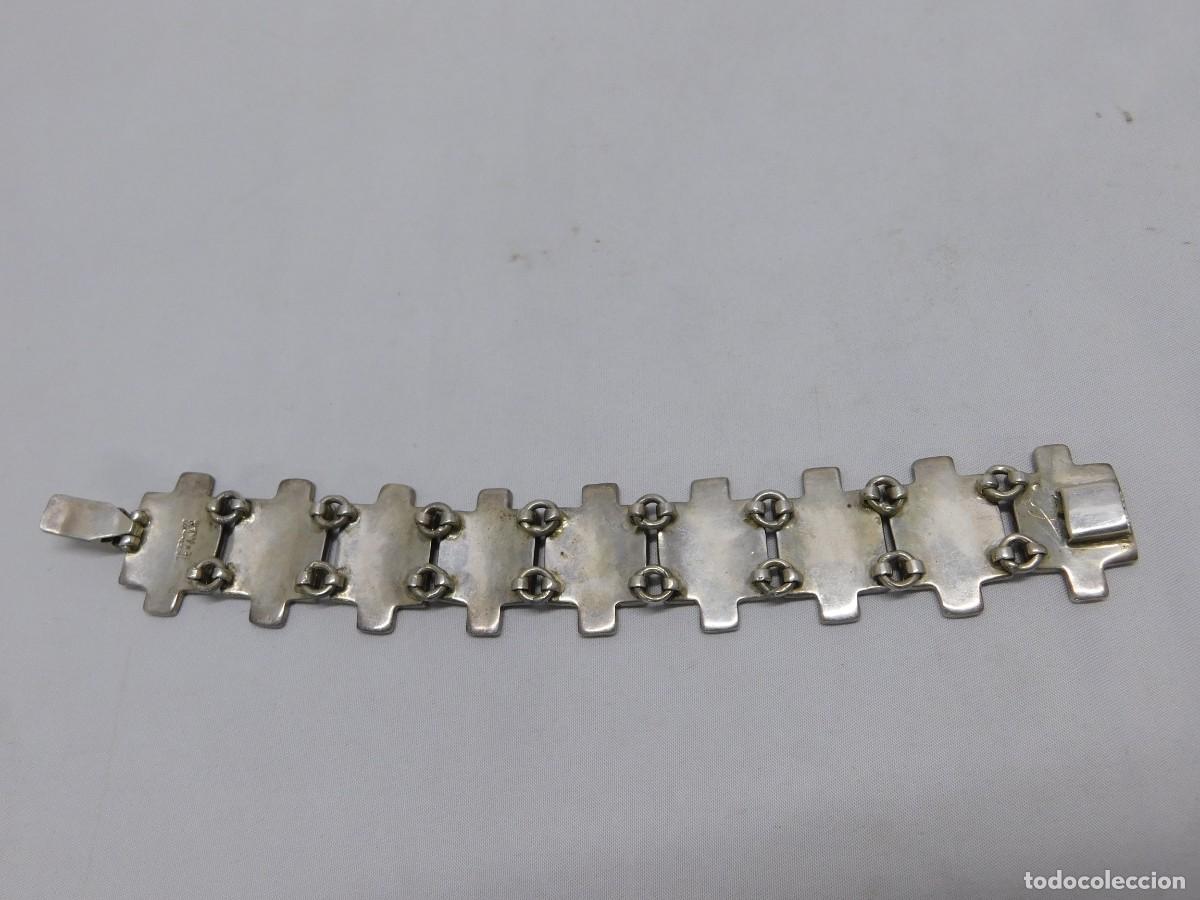 Antig&uuml;edades: ANTIGUA PULSERA DE PLATA Y ESMALTE - Foto 6
