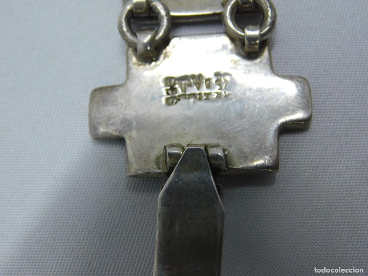 Antig&uuml;edades: ANTIGUA PULSERA DE PLATA Y ESMALTE - Foto 7