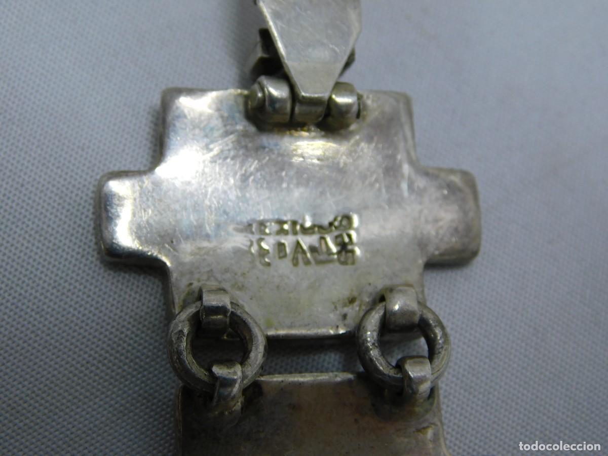 Antig&uuml;edades: ANTIGUA PULSERA DE PLATA Y ESMALTE - Foto 8