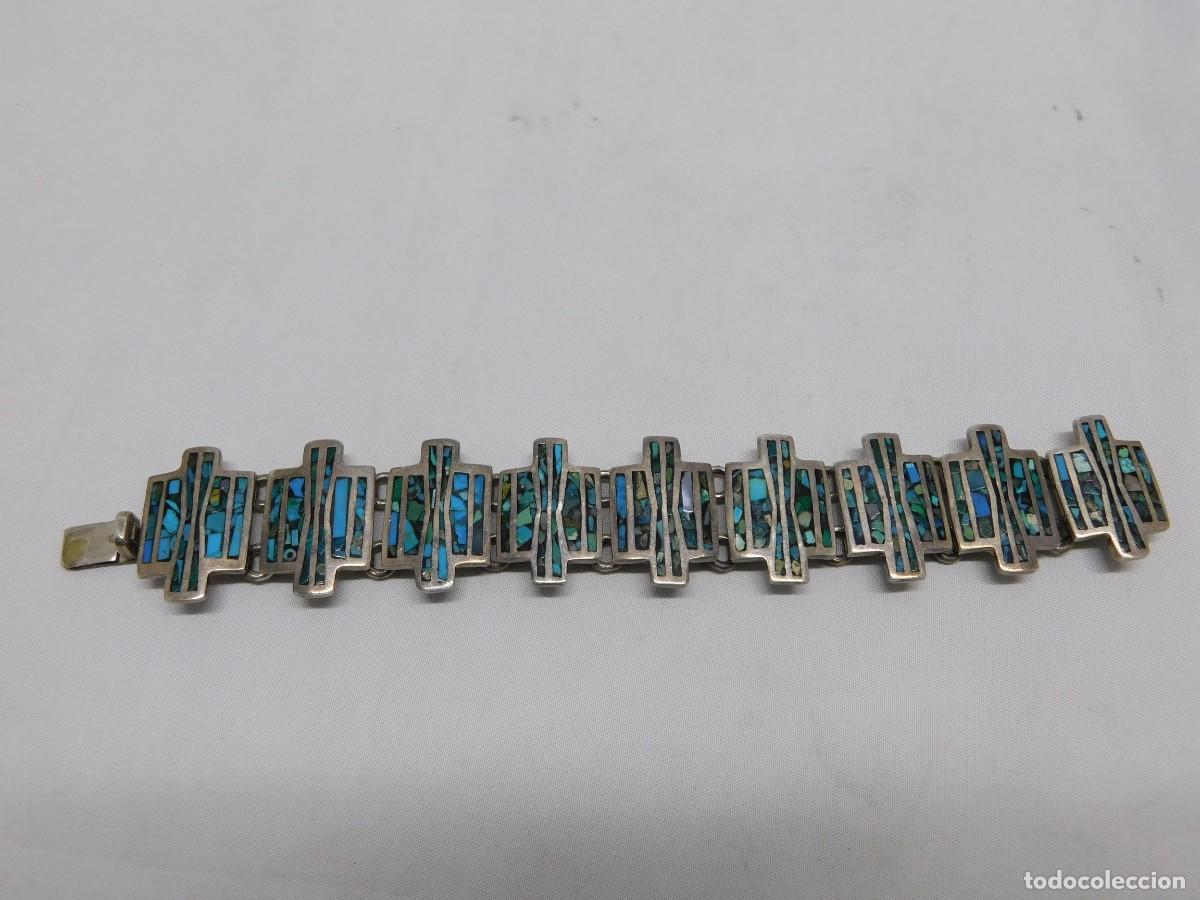 Antig&uuml;edades: ANTIGUA PULSERA DE PLATA Y ESMALTE - Foto 10
