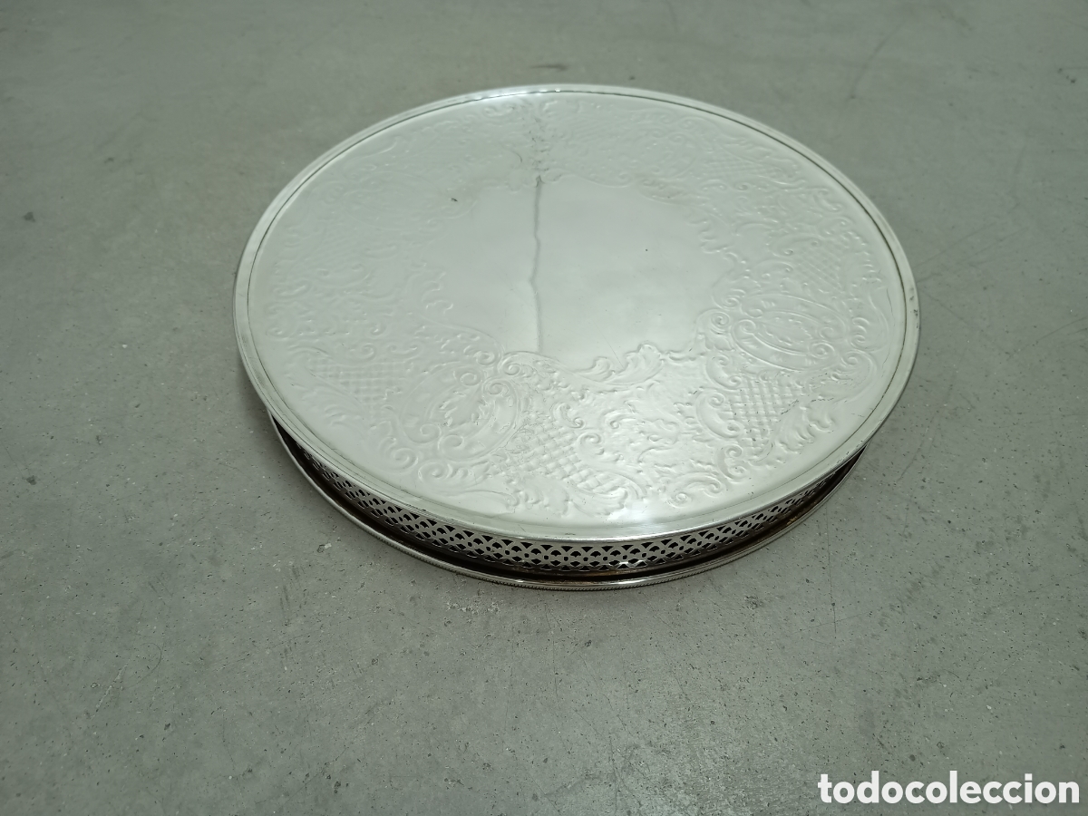 Antig&uuml;edades: BANDEJA GRABADA BA&Ntilde;ADA EN PLATA - Foto 5