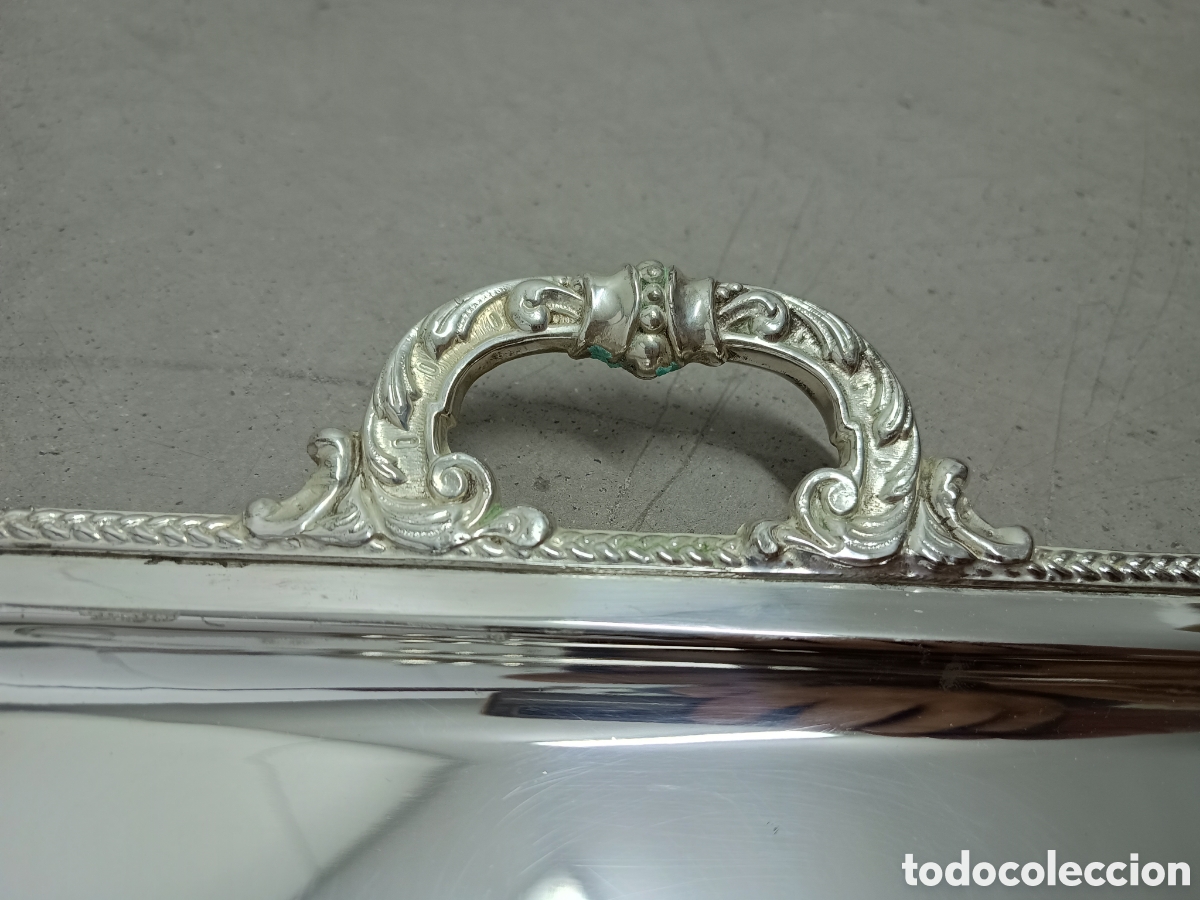 Antig&uuml;edades: BANDEJA DE ALPACA PLATEADA - Foto 4