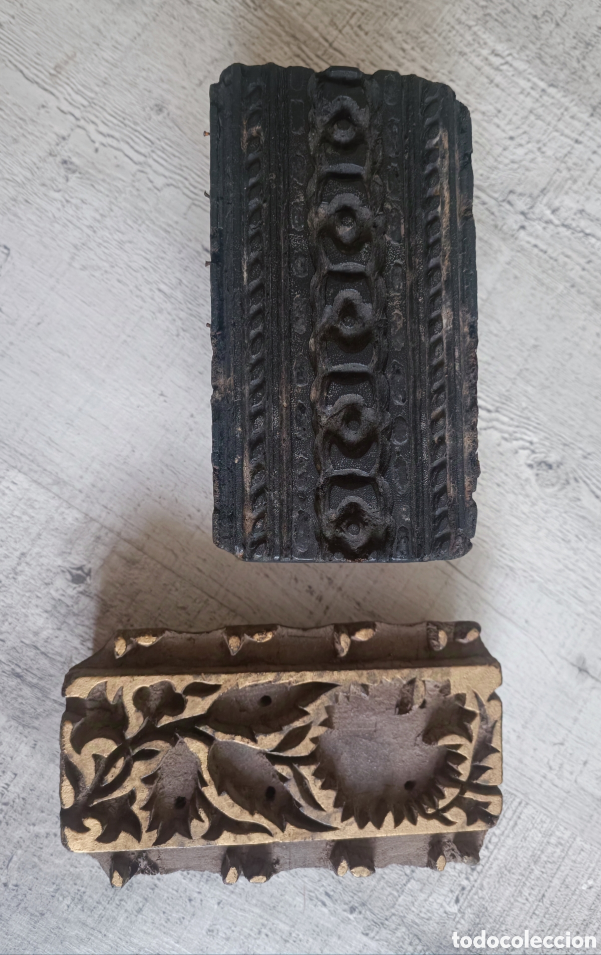 Antig&uuml;edades: 3 OBJETOS ANTIGUOS MADERA Y ESTA&Ntilde;O - Foto 2