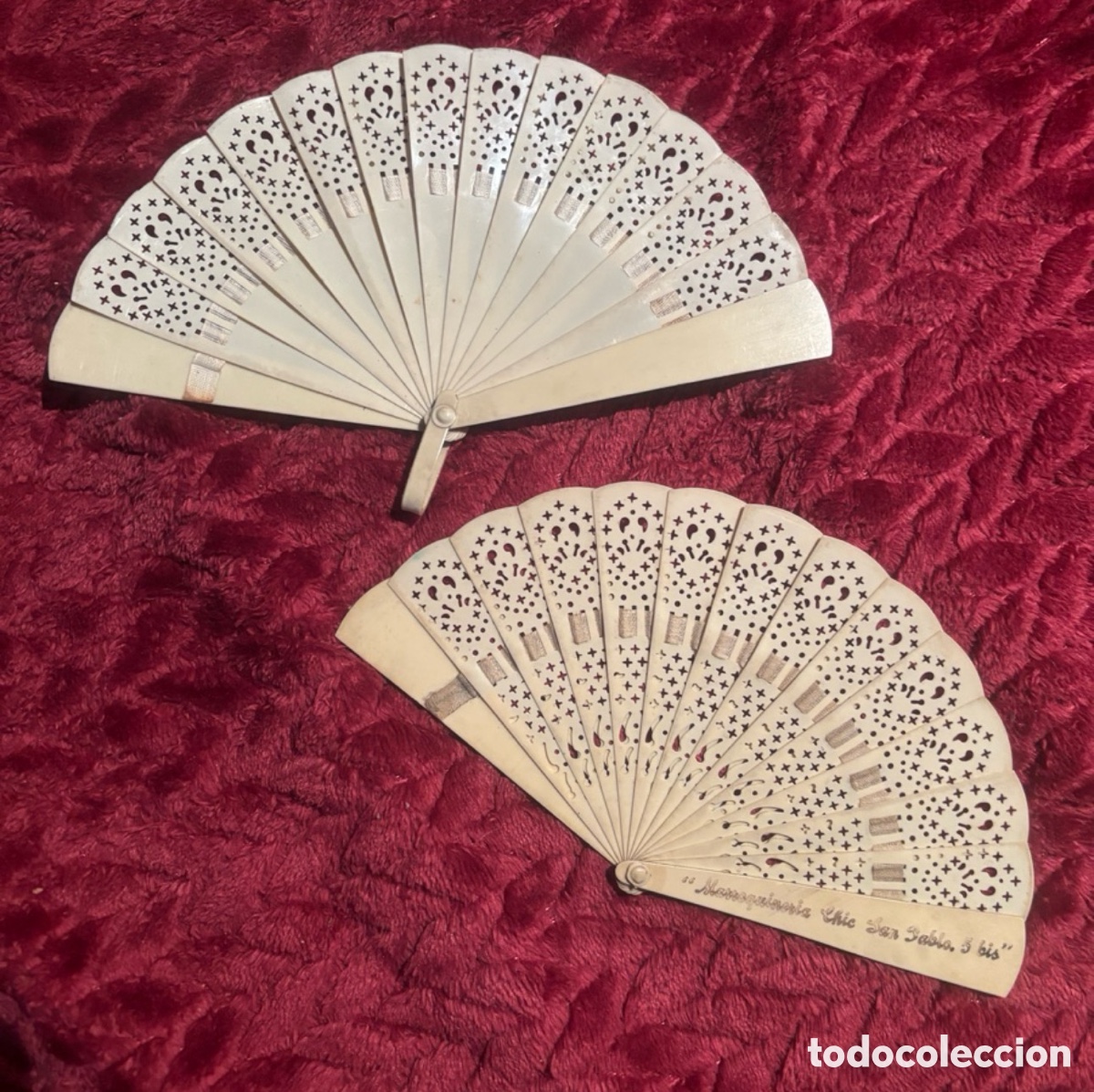 Antig&uuml;edades: Pareja abanicos de celulosa - Foto 3