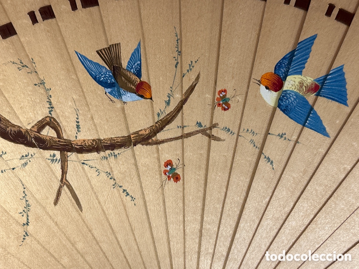 Antig&uuml;edades: ANTIGUO ABANICO JAPON&Eacute;S DE MADERA - Foto 2