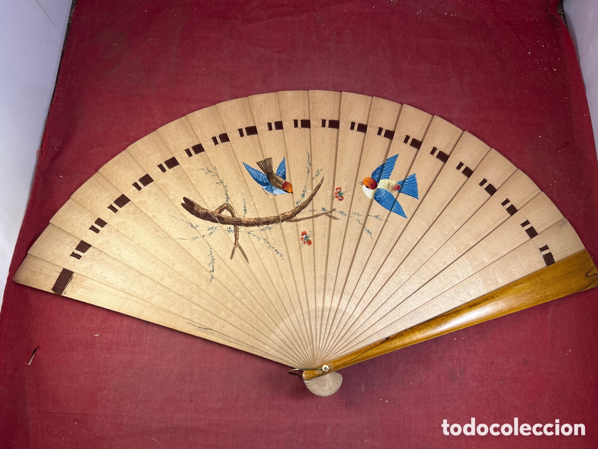 Antig&uuml;edades: ANTIGUO ABANICO JAPON&Eacute;S DE MADERA - Foto 1