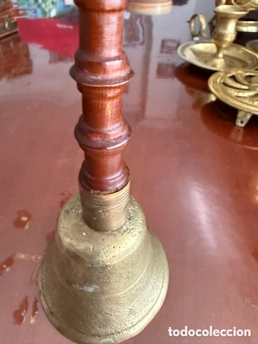 Antig&uuml;edades: Campana de mano antigua - Foto 4