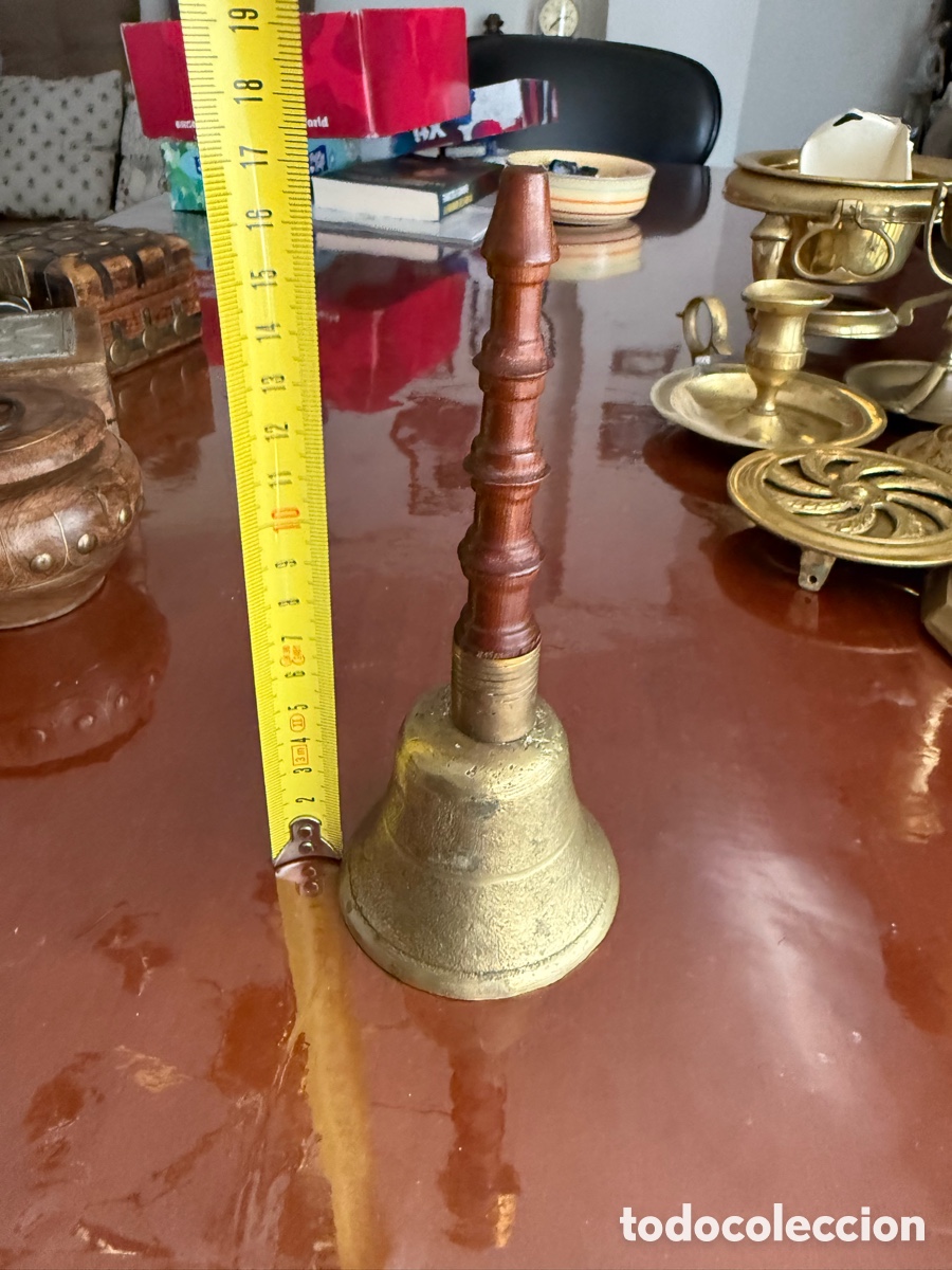 Antig&uuml;edades: Campana de mano antigua - Foto 5