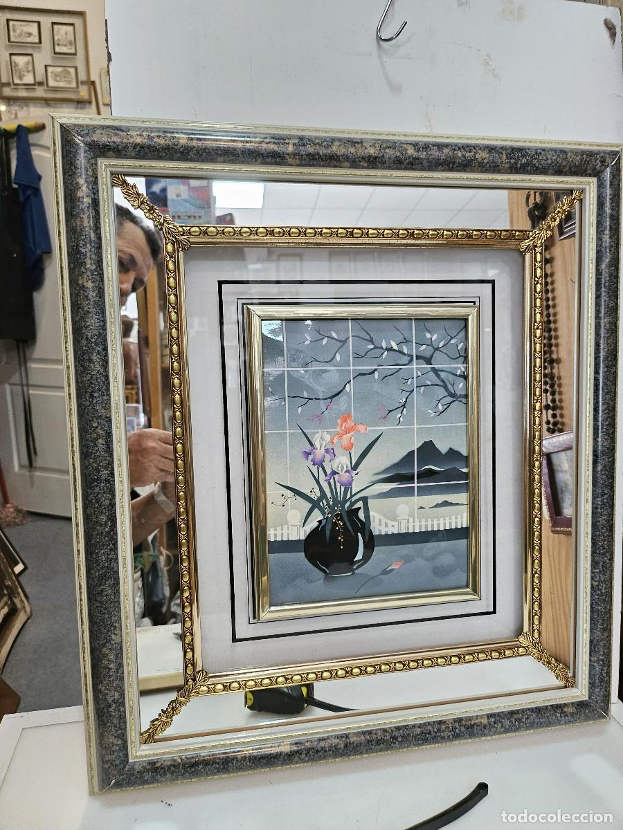 Antig&uuml;edades: cuadro con marco antiguo dorado y espejo - Foto 1