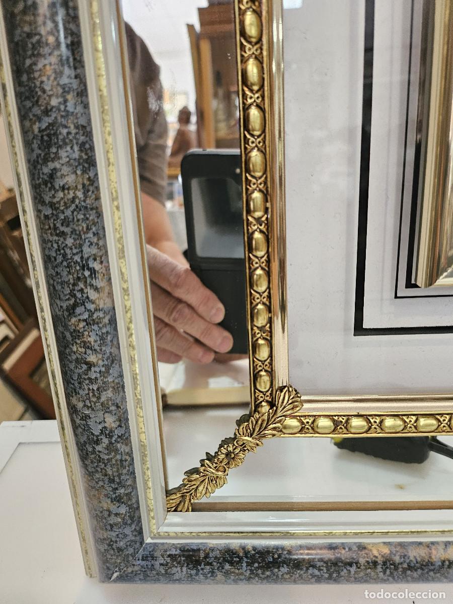 Antig&uuml;edades: cuadro con marco antiguo dorado y espejo - Foto 3