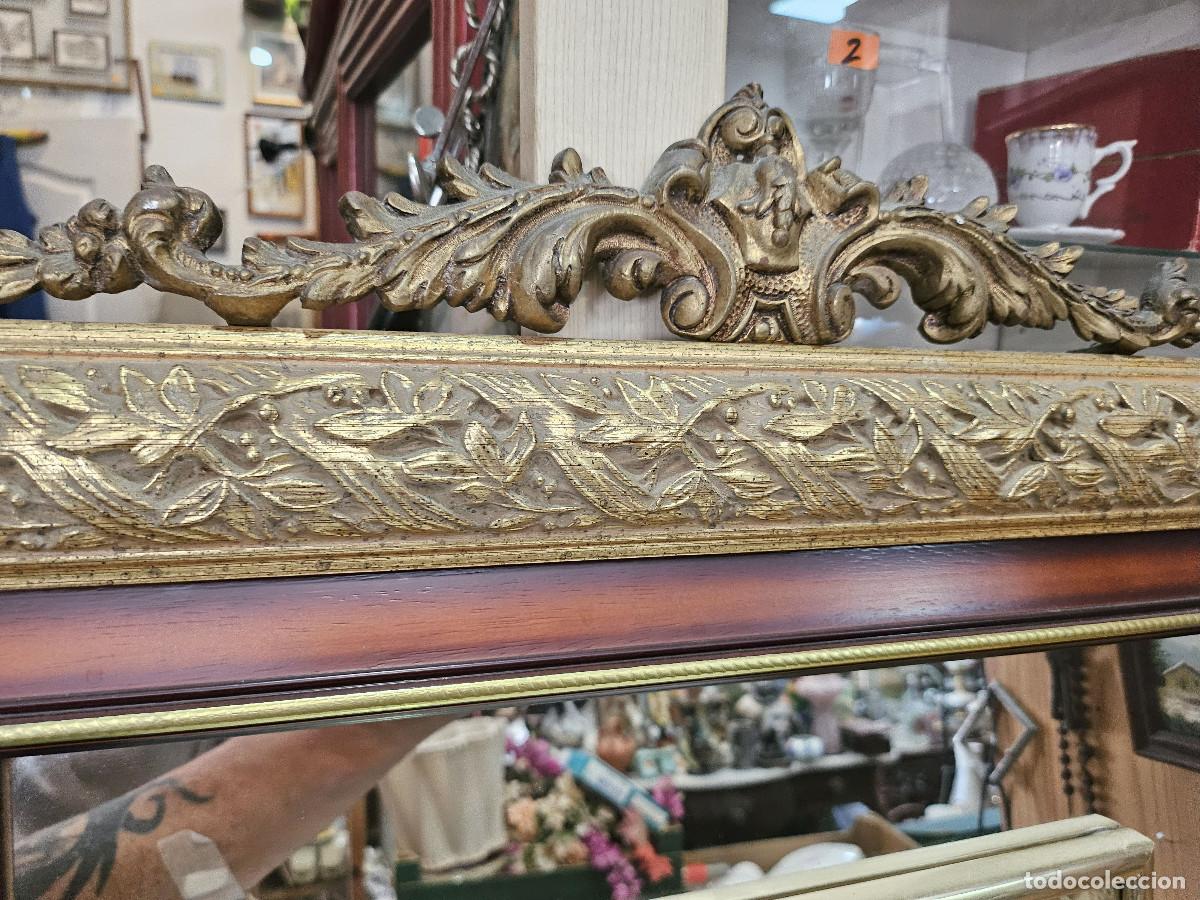 Antig&uuml;edades: cuadro con marco antiguo dorado y espejo - Foto 3