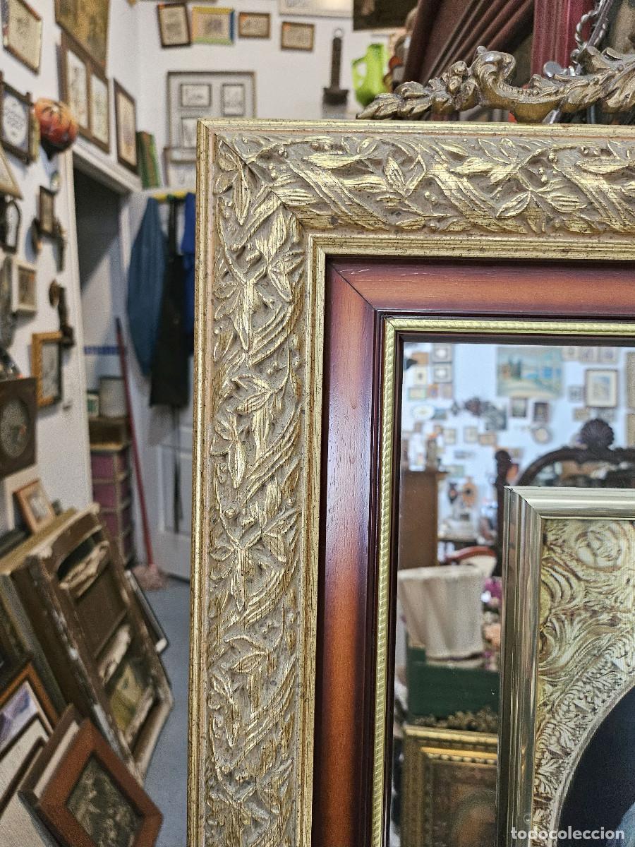 Antig&uuml;edades: cuadro con marco antiguo dorado y espejo - Foto 4