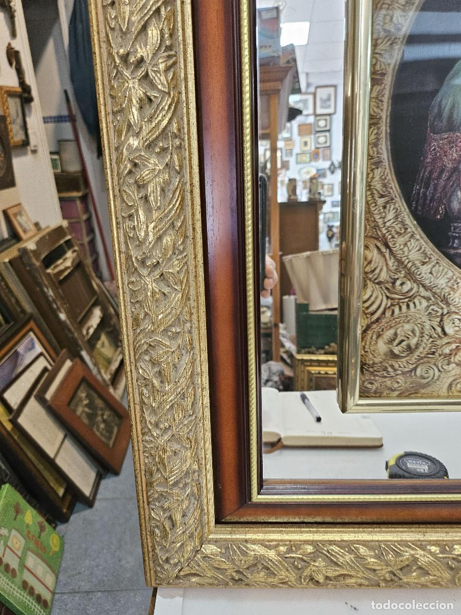 Antig&uuml;edades: cuadro con marco antiguo dorado y espejo - Foto 5