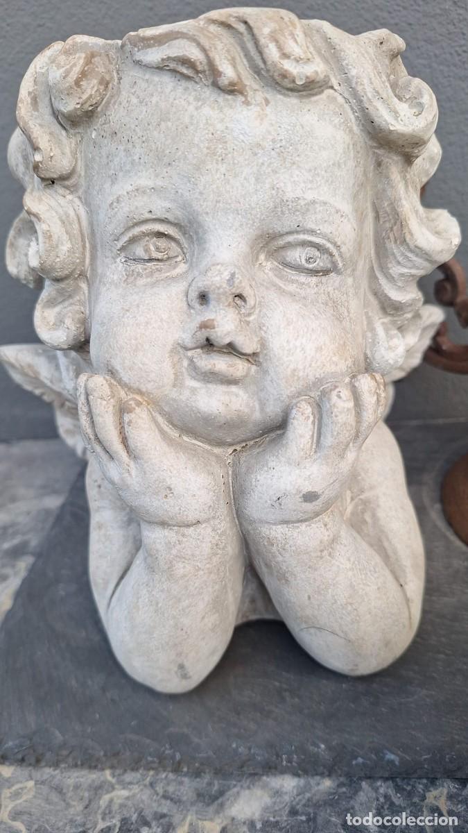 Antig&uuml;edades: Maceta Jarr&oacute;n Cemento &Aacute;ngel - Foto 1