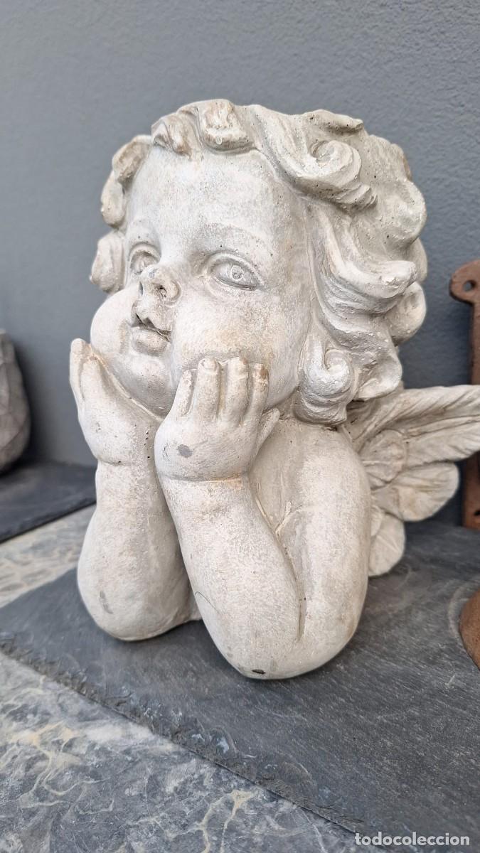 Antig&uuml;edades: Maceta Jarr&oacute;n Cemento &Aacute;ngel - Foto 2