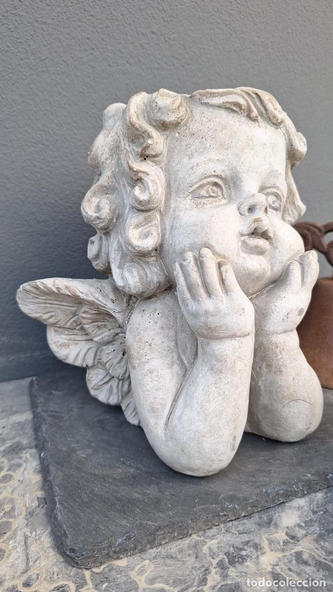 Antig&uuml;edades: Maceta Jarr&oacute;n Cemento &Aacute;ngel - Foto 3