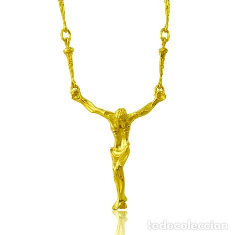 Antig&uuml;edades: cristo dali con cadena de clavos en plata de ley - 50cms - Foto 3