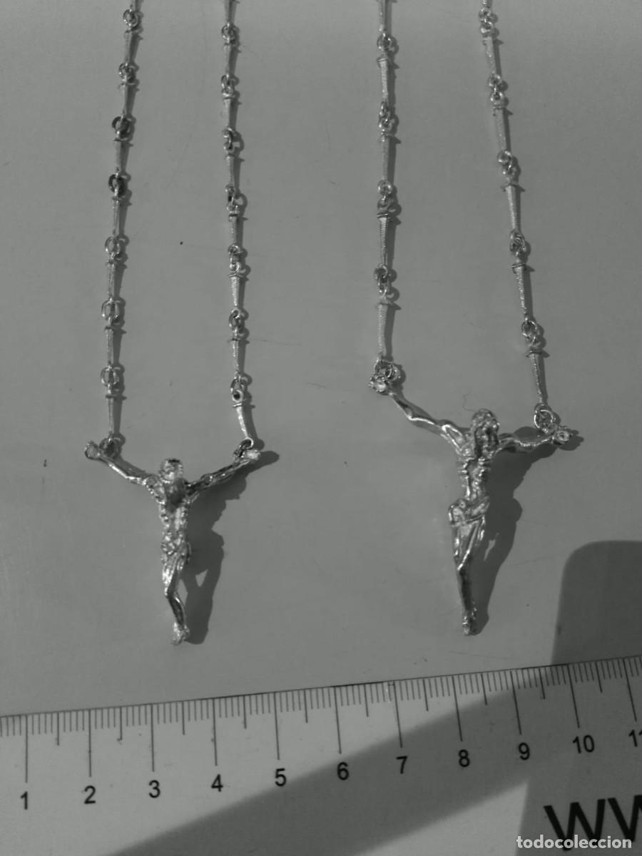 Antig&uuml;edades: cristo dali con cadena de clavos en plata de ley - 50cms - Foto 6