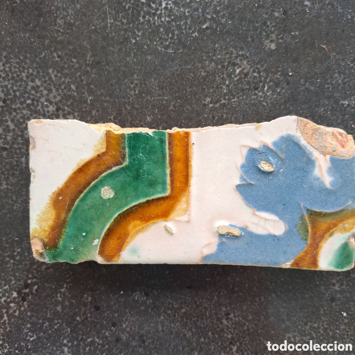 Antig&uuml;edades: 2 Fragm. azulejos . S. XV. Muel. - Foto 4