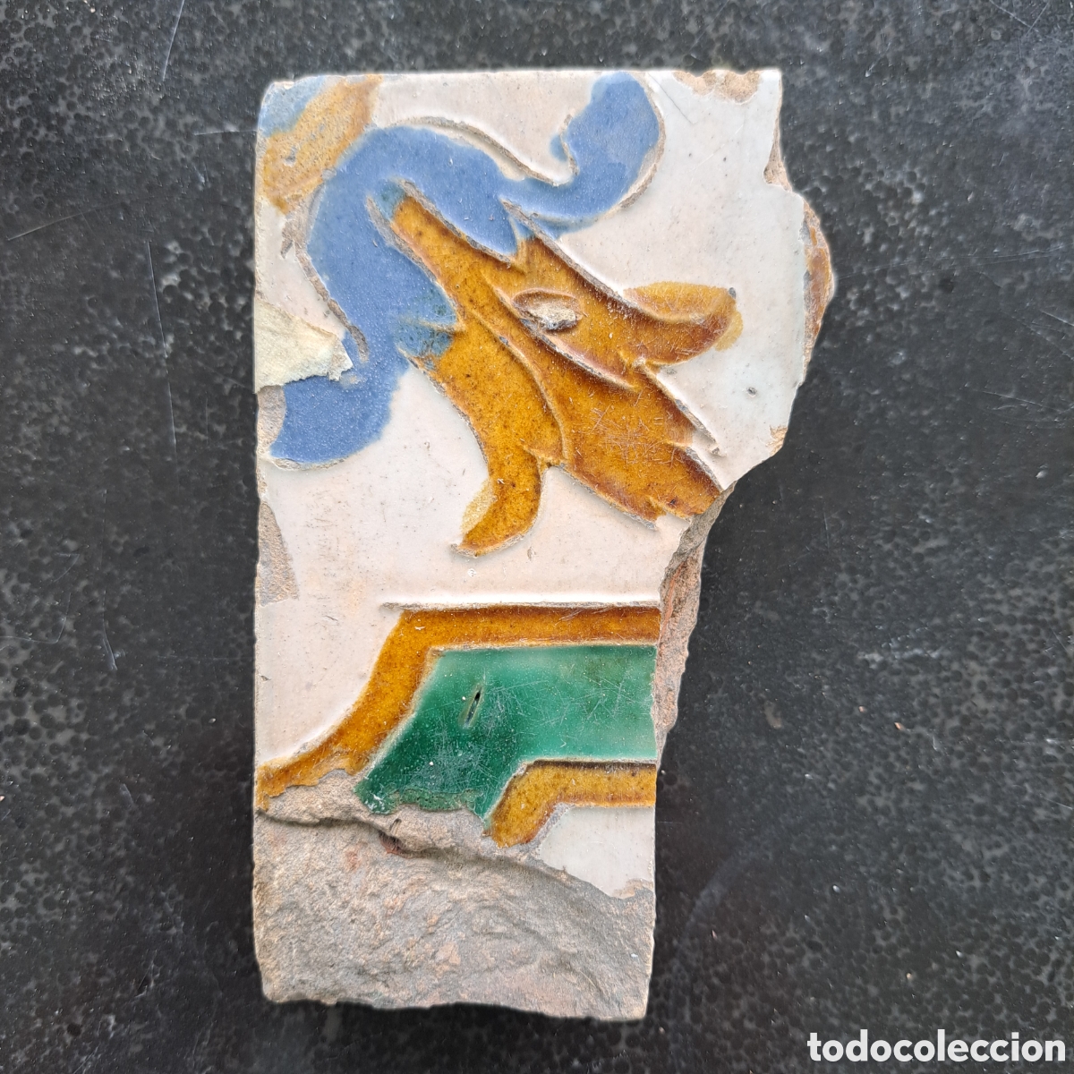 Antig&uuml;edades: 2 Fragm. azulejos . S. XV. Muel. - Foto 8