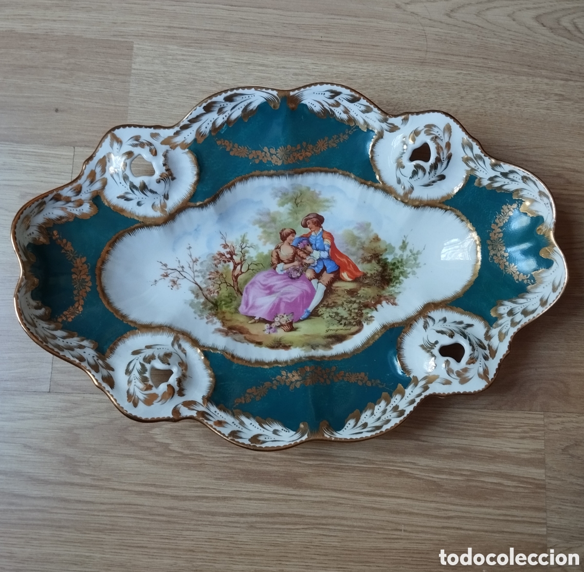 Antig&uuml;edades: Bandeja porcelana Hispania. - Foto 1