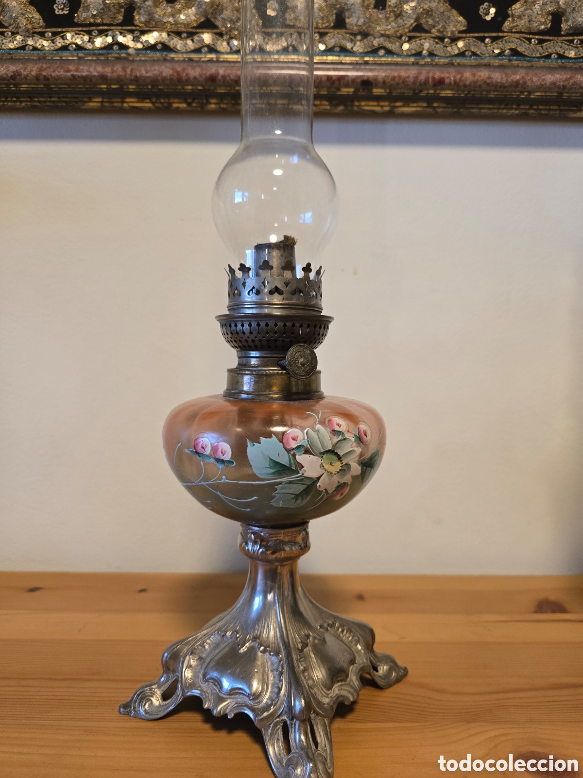 Antig&uuml;edades: Quinque floral base modernista - Foto 3