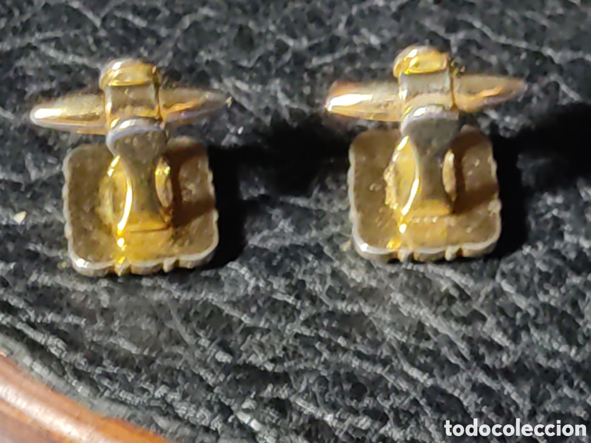 Antig&uuml;edades: Gemelos Art Deco de jade natural. - Foto 6