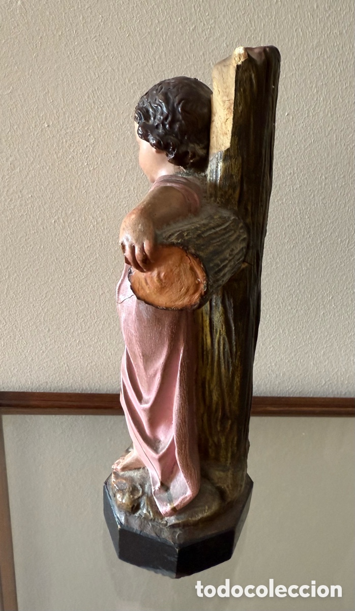 Antig&uuml;edades: Ni&ntilde;o Jes&uacute;s de pasta de madera. Olot. - Foto 2