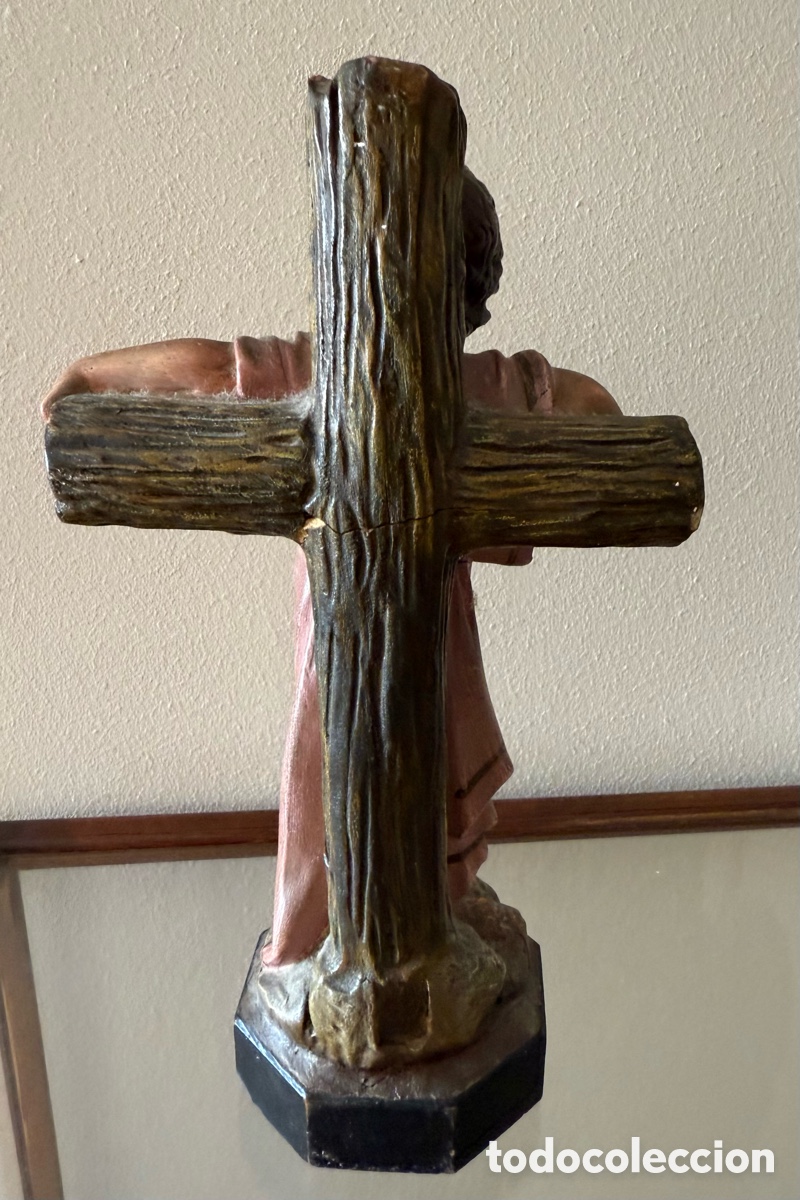 Antig&uuml;edades: Ni&ntilde;o Jes&uacute;s de pasta de madera. Olot. - Foto 3