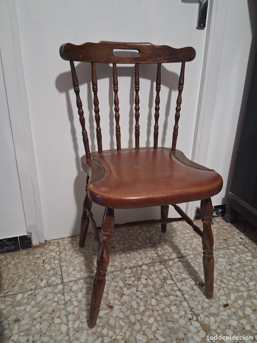 Antig&uuml;edades: Silla de madera torneada marca mocholi - Foto 1