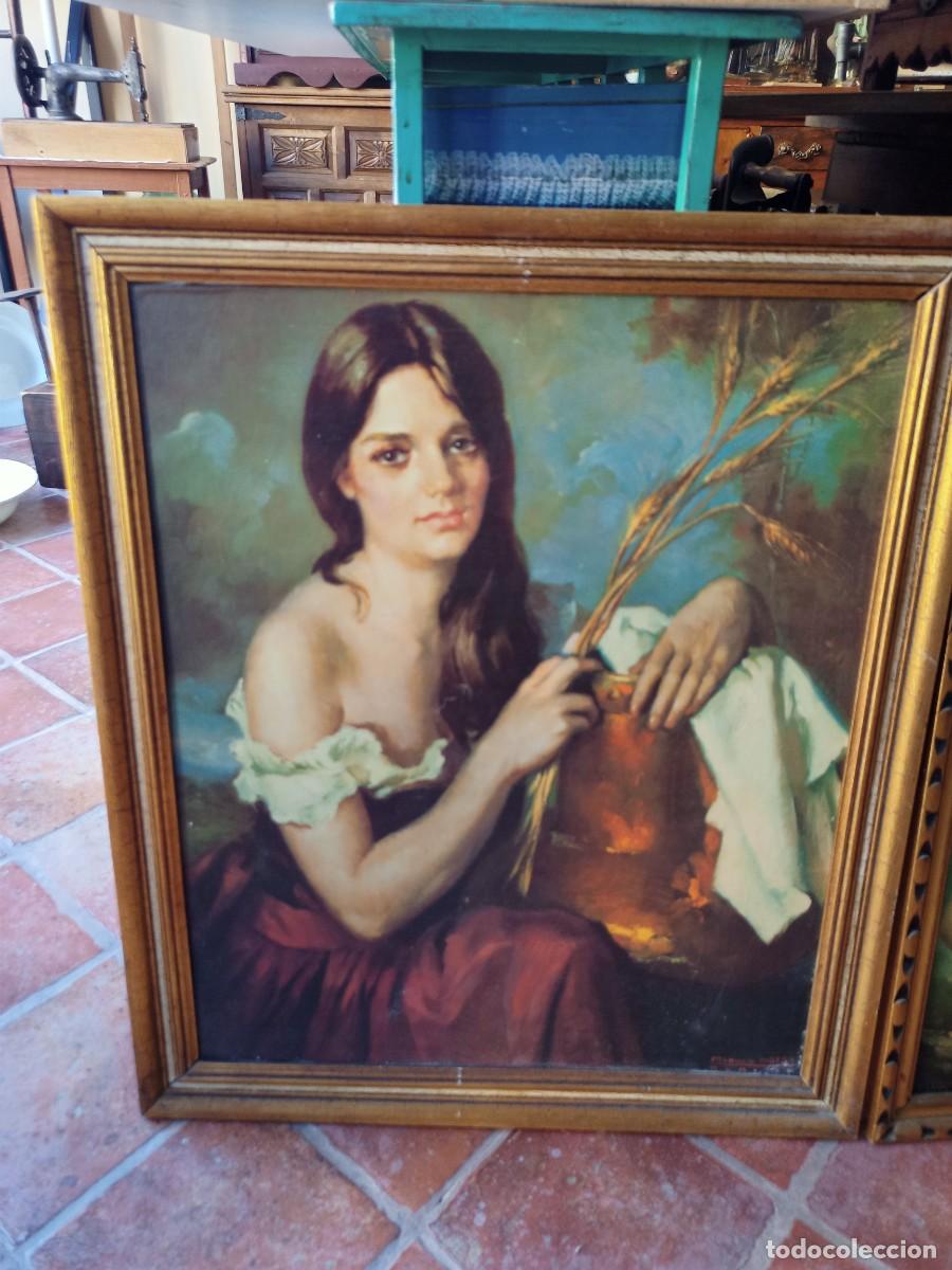 Antig&uuml;edades: Lote de cuadros con bonitos marcos - Foto 2