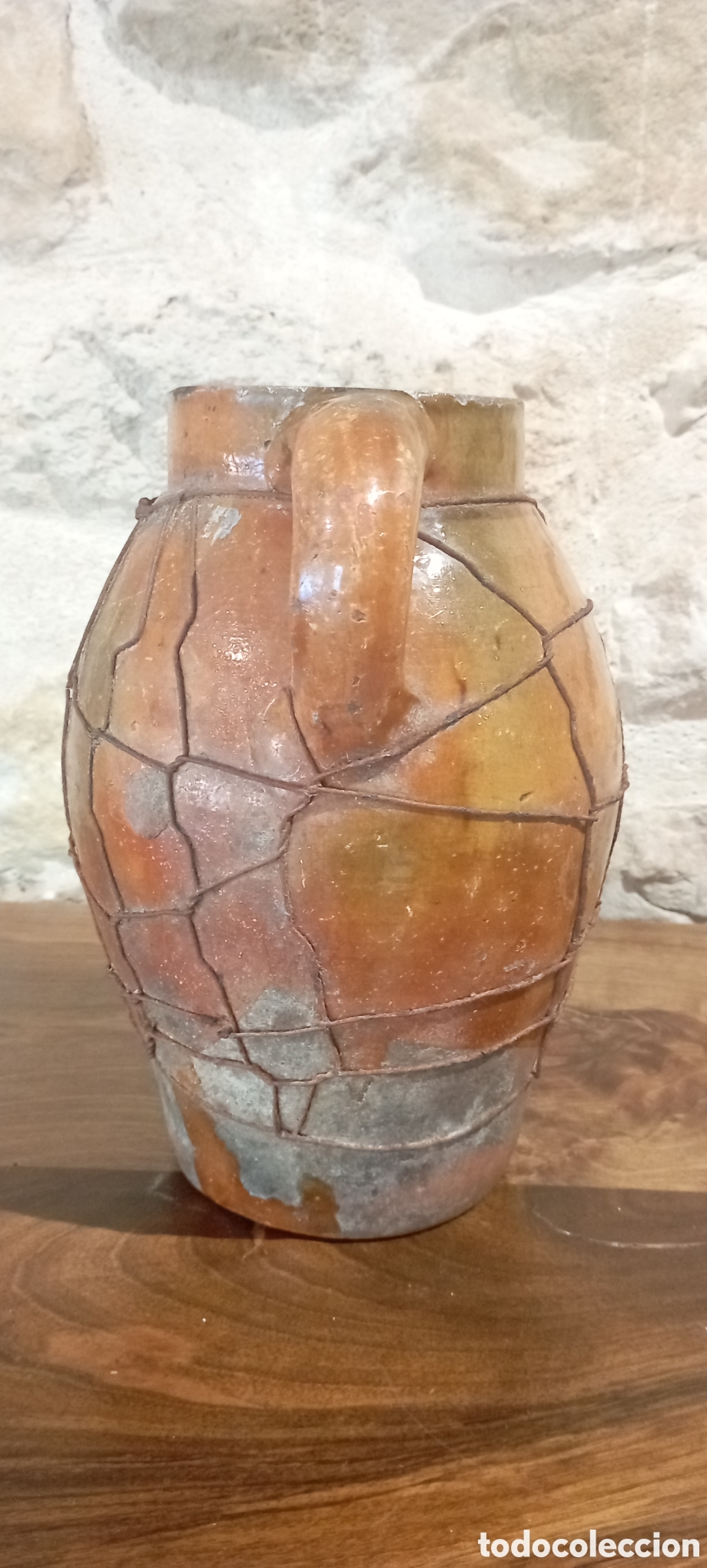 Antig&uuml;edades: Puchero de Naval con malla de alambre. - Foto 4