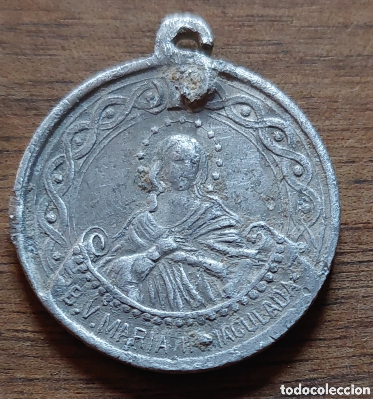 Antig&uuml;edades: Medalla Sagrado coraz&oacute;n y Maria Inmaculada - Foto 2