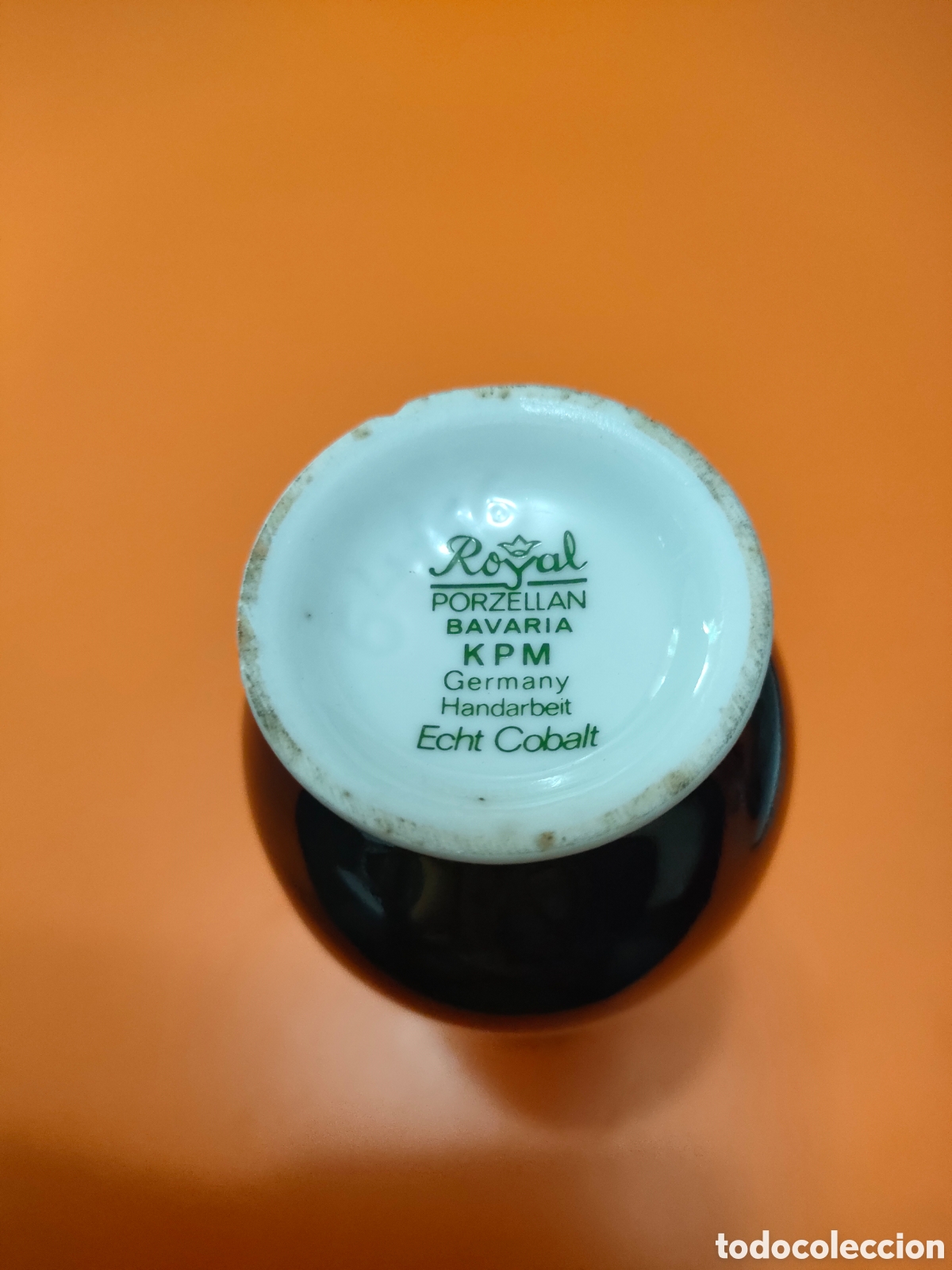 Antig&uuml;edades: Peque&ntilde;o violetero kpm echt cobalt - Foto 3