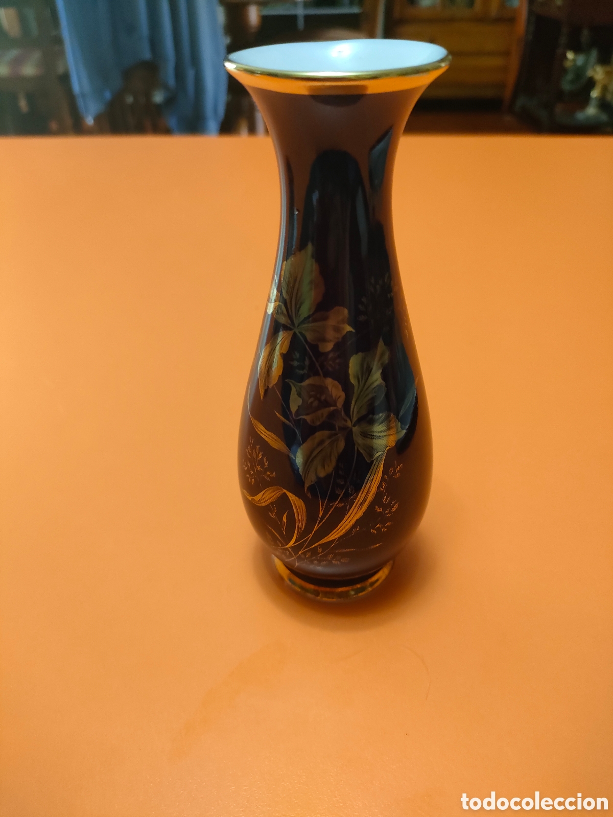 Antig&uuml;edades: Peque&ntilde;o violetero kpm echt cobalt - Foto 1