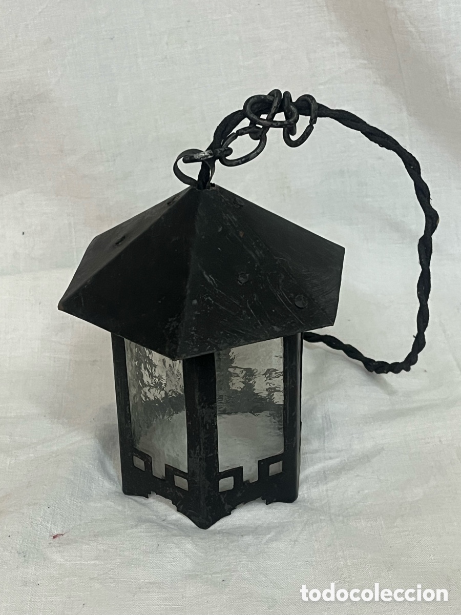 Antig&uuml;edades: FAROLITO ANTIGUO DE HIERRO CON FORMA HEXAGONAL - Foto 4